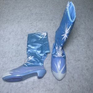 Disney Frozen Shoes Girls Costume Play Boots Elsa Blue White Dress Up Princess